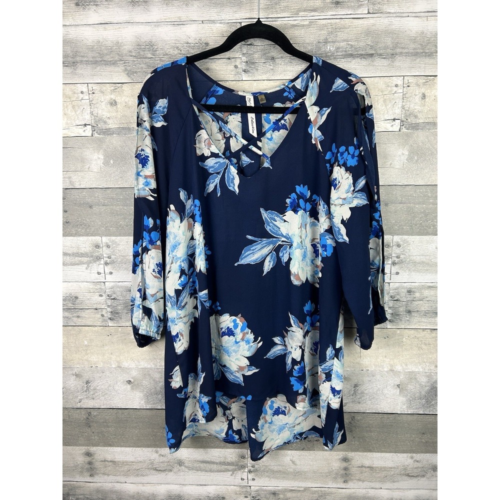 NY Collection Women's XL Long Sleeve Blouse